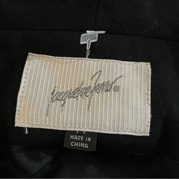 Vintage 90s Jacqueline Ferrar Coat Wrap Dress Black 14 - Picture 3 of 6